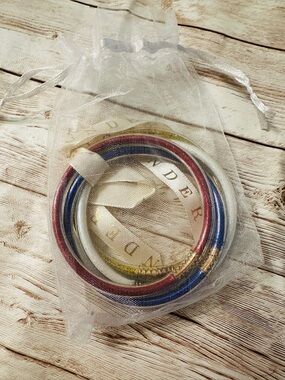 Bangle Bracelet Set~Multicolor Metallic*Red,White, Blue & Gold*NWT’s